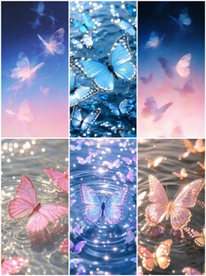 70张梦幻蝴蝶水晶景深壁纸小众私藏屏保唯美浪漫装饰素材图片