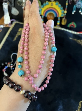 手串礼物天然多圈蔷薇辉石硅化木手串