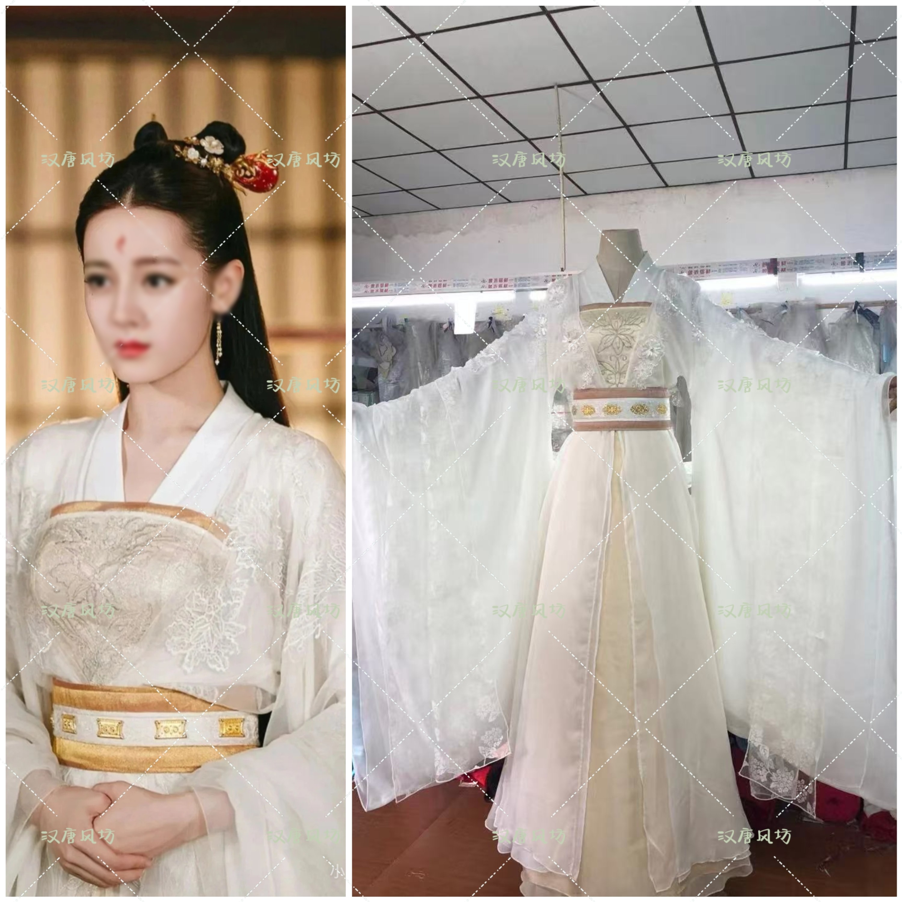 三生三世枕上书迪丽热巴九夫人同款白色淑女古装仙女服演出服汉服