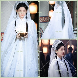 表妹万福宋祖儿甄嘉芙明制白色幅巾神女观音仿妆COS服演出写真服