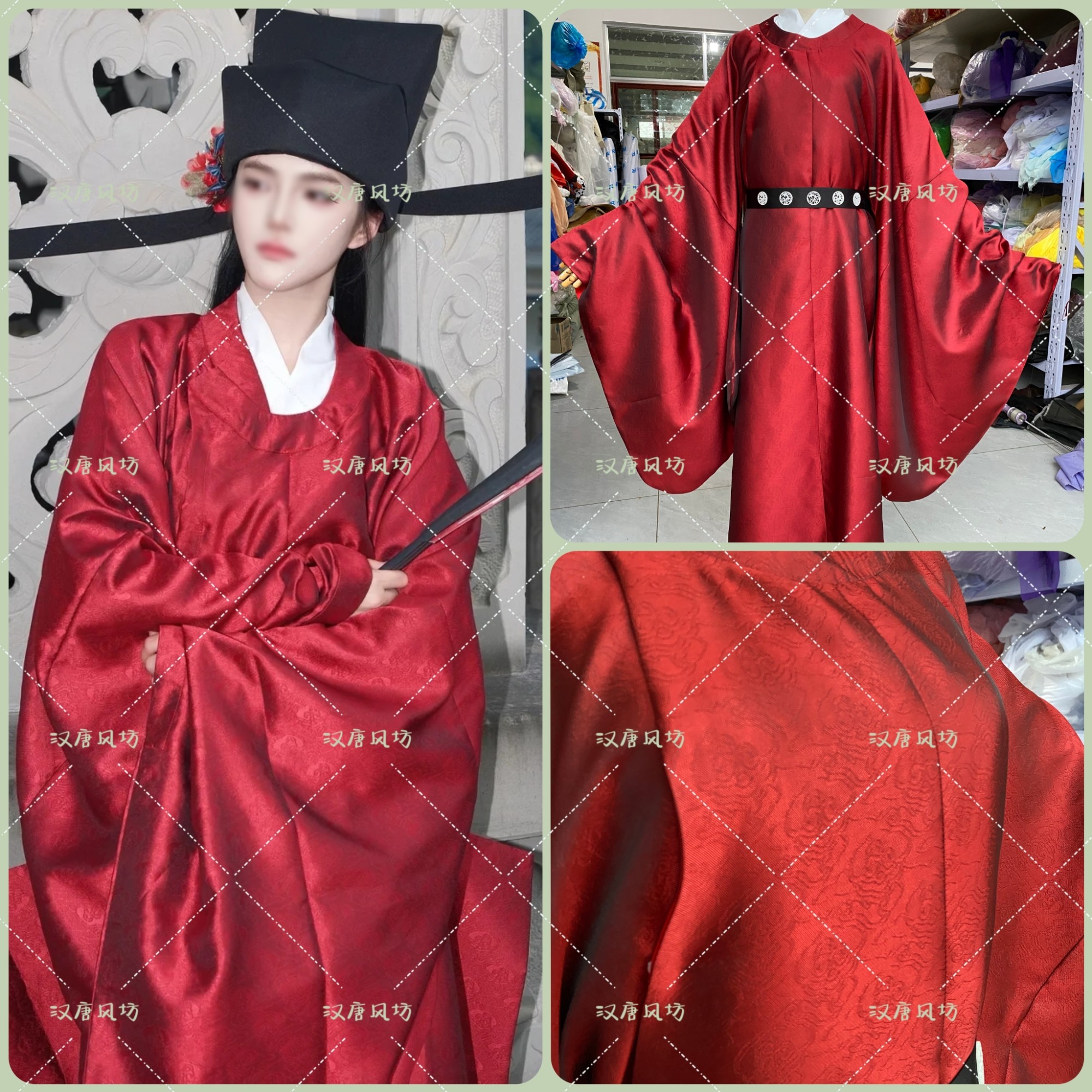 小红书网红爆款状元郎探花郎女驸马闺蜜写真服宋制明制红袍圆领袍