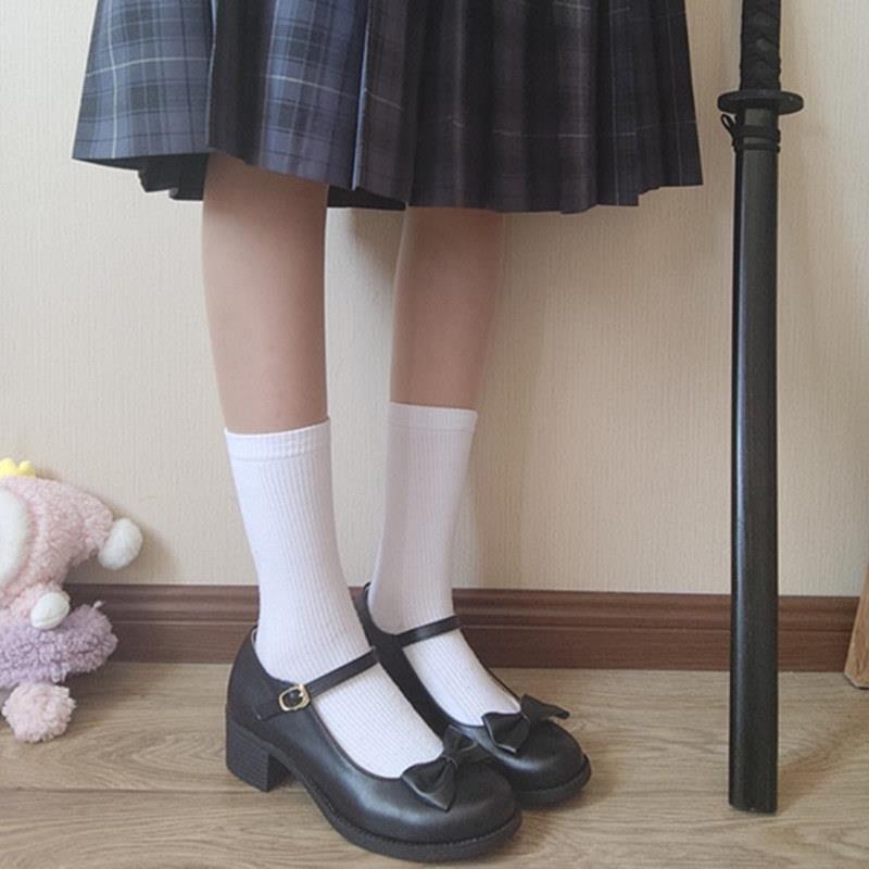 艾云森春季新款玛丽珍单鞋粗跟圆头基础款中跟jk制服鞋日系女lo鞋
