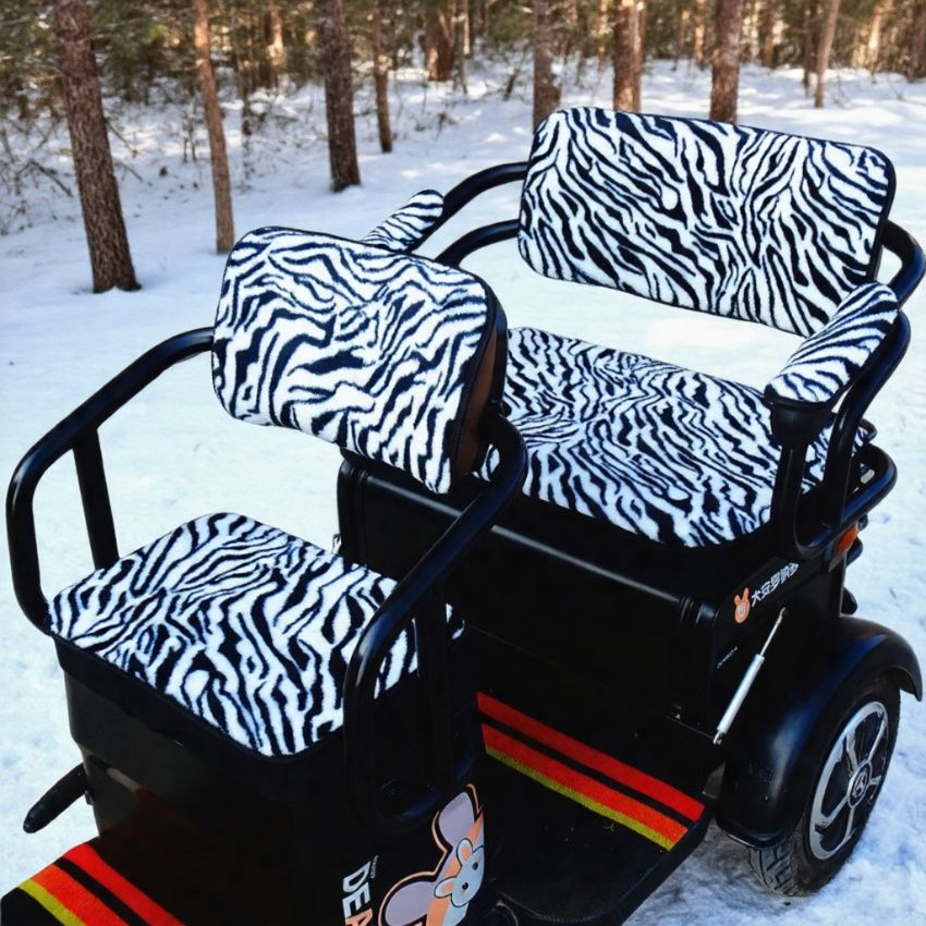 敞篷电动三轮车坐套垫座垫冬季毛绒电动三轮车坐垫套加绒座套冬季