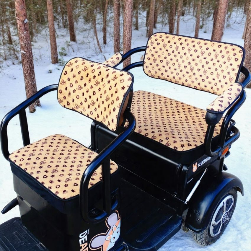 敞篷电动三轮车坐套垫座垫冬季毛绒电动三轮车坐垫套加绒座套冬季