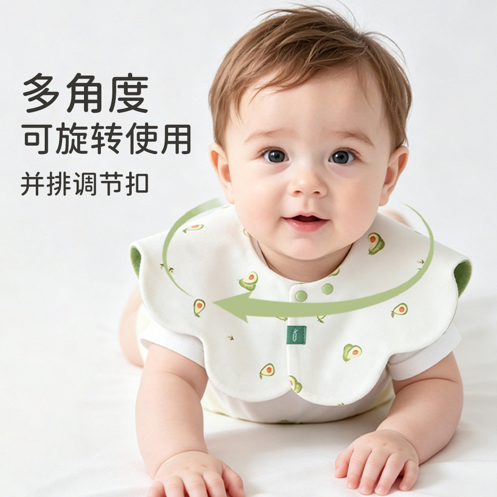 ins婴儿围嘴新生儿花瓣防水口水巾柔软亲肤宝宝围兜双面可用围兜
