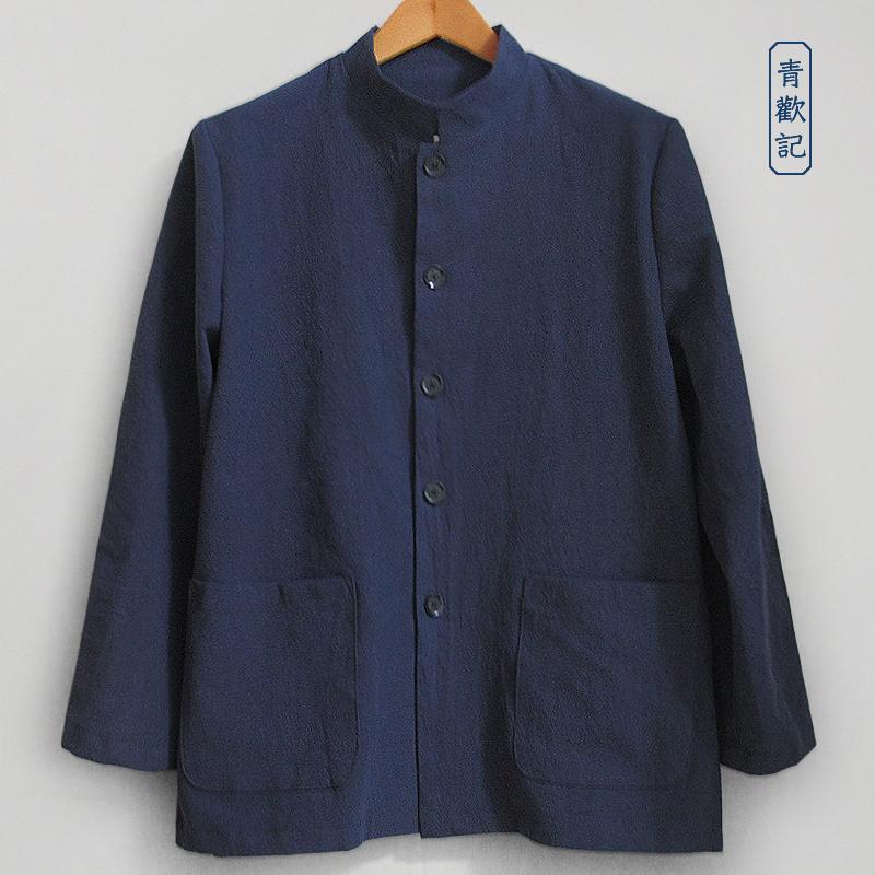 青欢春秋中国风改良中山装外套男