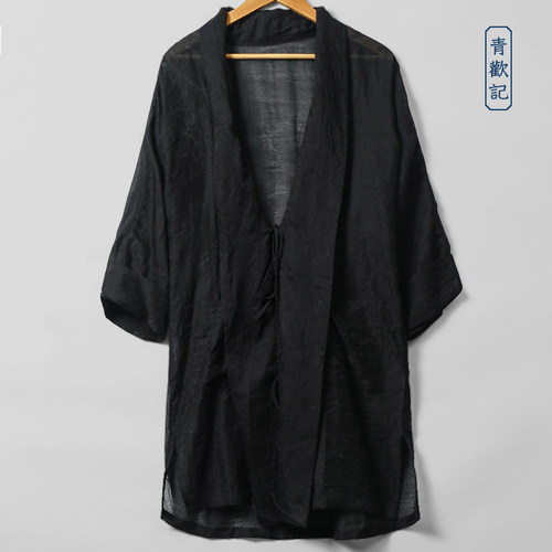 夏季薄款汉服防晒服风衣外套男