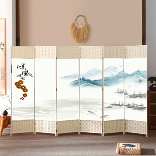 入戶屏風(fēng)隔斷簡約現(xiàn)代移動客廳臥室家用折疊創(chuàng)意藝術(shù)玄關(guān)裝 中式 飾