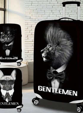 行李箱套旅行箱拉杆箱保护套防尘罩弹力绅士狗狮子猫黑色