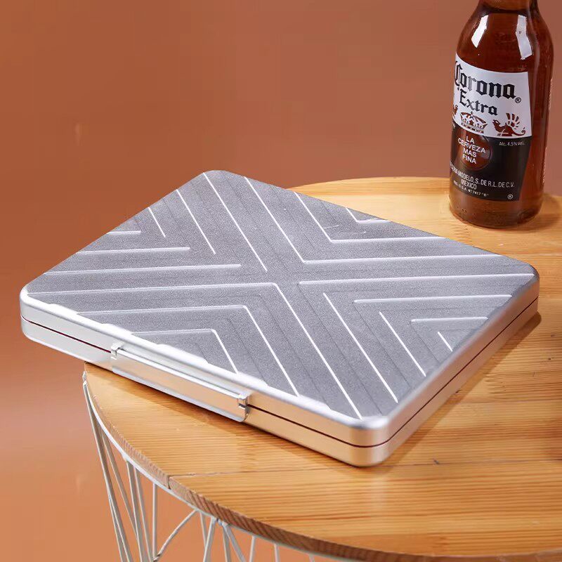 高端优选雪茄便携盒轻薄型铝制10支装保湿海绵内衬外出雪茄礼盒装