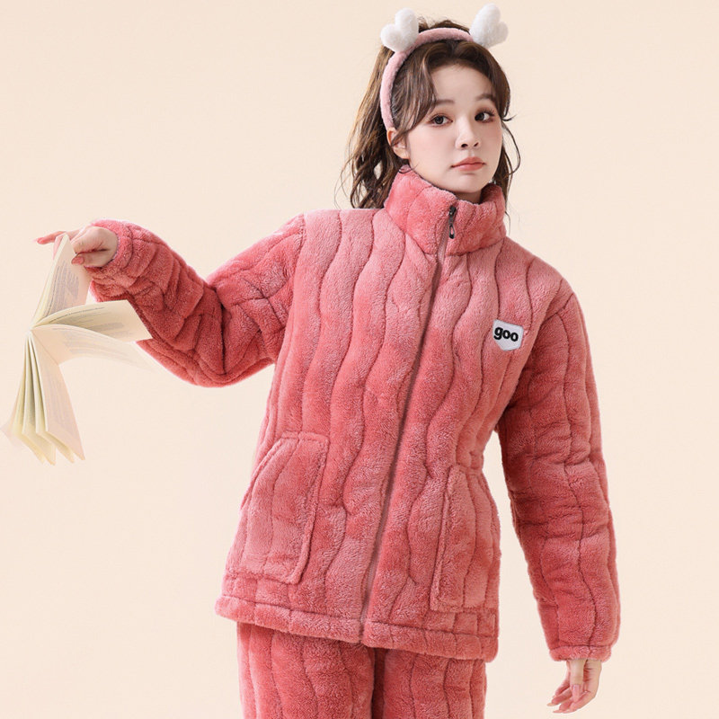 秋冬季加绒加厚款夹棉拉链女士睡衣套装珊瑚绒金龟绒女装家居服厚,女士内衣/男士内衣/家居服,睡衣/家居服套装,淘宝优惠券,粉丝福利购,淘宝优惠卷