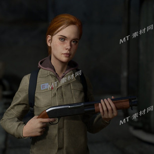 UE5虚幻5次世代末世女性猎人模型女枪手人物角色Teen Survivalist