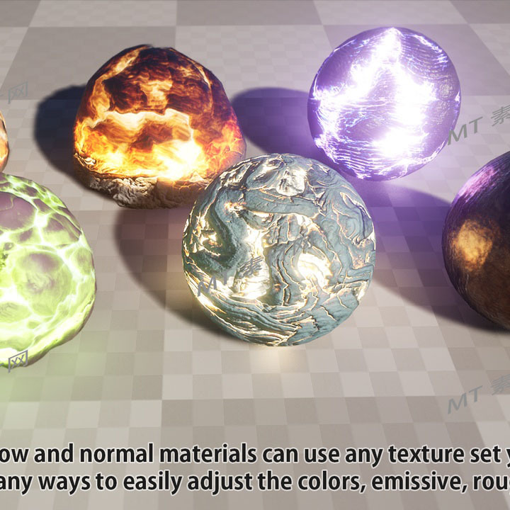 UE5.0虚幻5.0冷却流动熔岩材质球