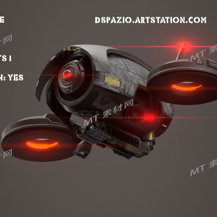 UE5虚幻5次世代科幻军事无人机机器人模型Military Drone