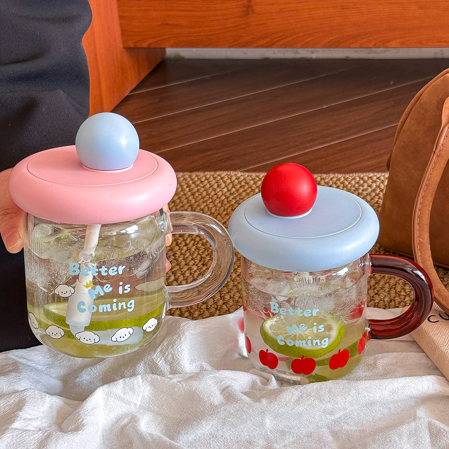 水杯女2026新款高颜值玻璃杯夏季高硼硅防爆杯子办公室可爱咖啡杯,餐饮具,玻璃杯,淘宝优惠券,粉丝福利购,淘宝优惠卷