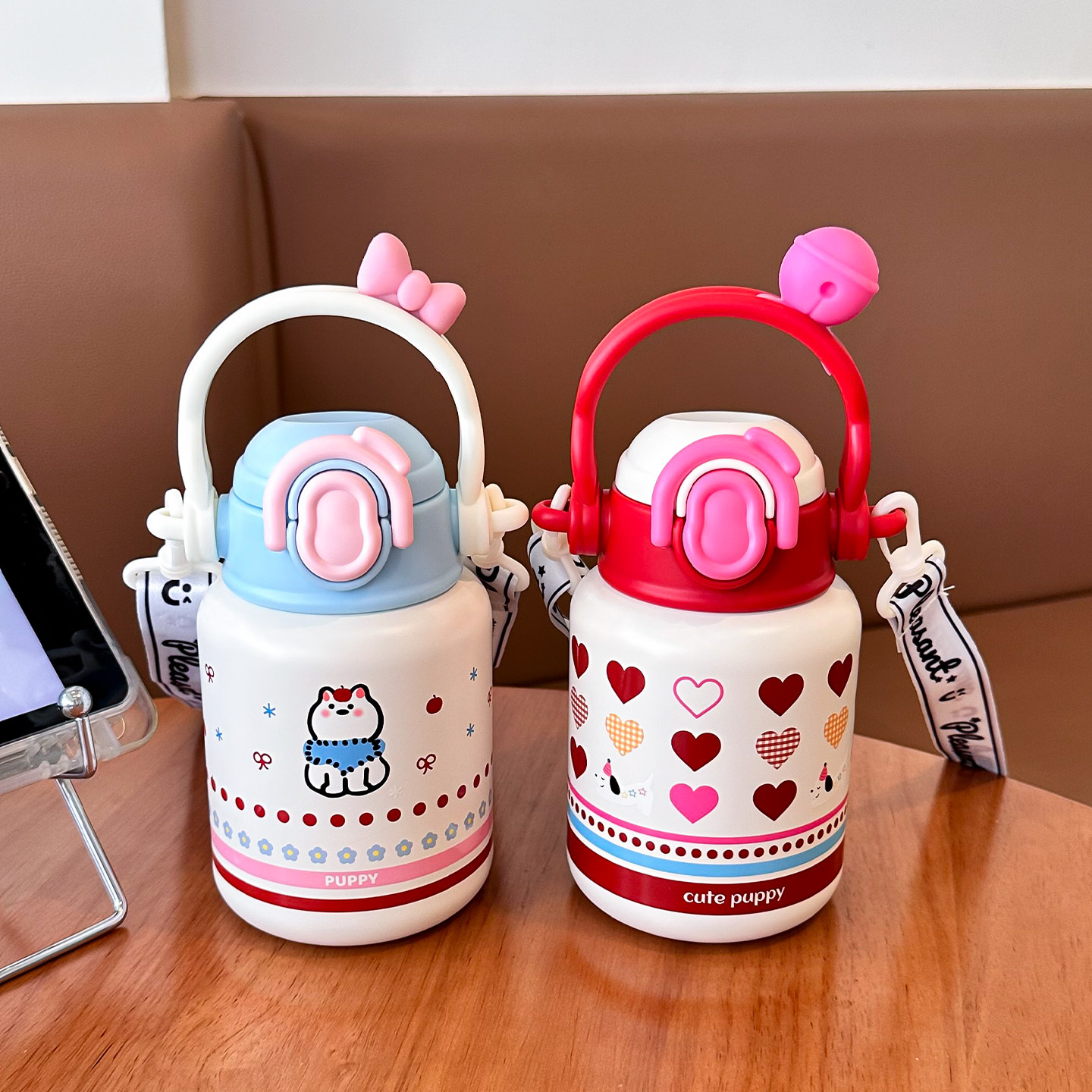 钛杯可爱儿童保温杯女生高颜值吸管杯超萌斜跨男孩水杯壶上学专用,餐饮具,保冷/保温杯,淘宝优惠券,粉丝福利购,淘宝优惠卷