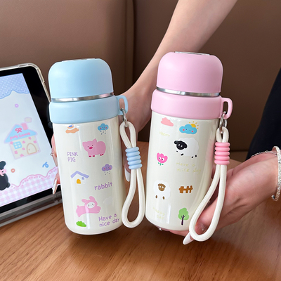 可爱儿童保温杯2025新款女孩男童带盖喝水杯子316不锈钢上学专用