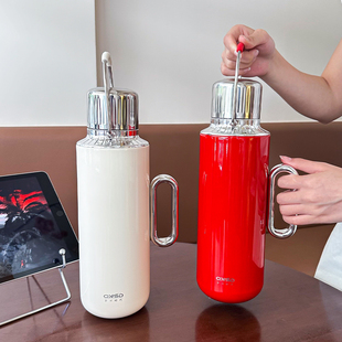 高档机械保温杯办公室显温焖茶壶大容量1500ml传家壶便携式暖水壶