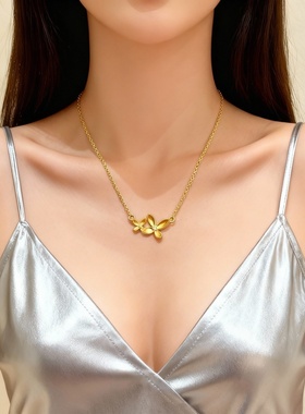 新中式金桂花项链轻奢风小巧简约百搭气质高颜值锁骨链送女友