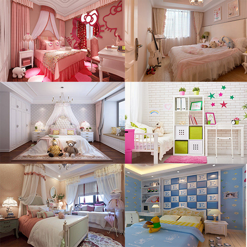 手机直播背景墙3d主播背景布3d直播间yy室内背景布粉色卧室背景墙