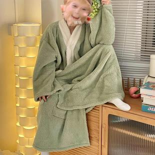 孙悟空猴哥同款睡袍女秋冬季加厚珊瑚绒搞怪抽象情侣睡衣家居服男