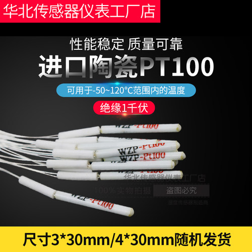 PT100陶瓷白色铂电阻热电阻探头