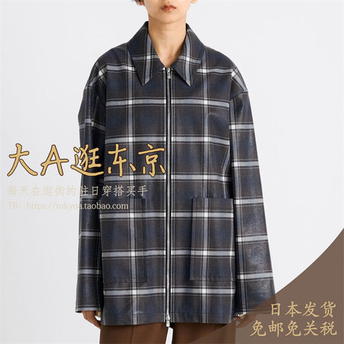 VIP6折大A逛东京Edition日本代购 铝箔涂层格纹拉链外套日本制