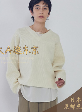 VIP7折大A逛东京1er日本代购 V领羊毛混针织上衣3色 B1054AKW427