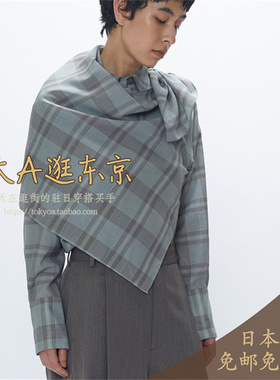 5折大A逛东京1er日本代购 设计感羊毛混格纹衬衫上衣B1054AFB037