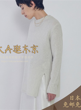 大A逛东京1er日本代购 开叉圆领针织长袖上衣2色B1061AKW402