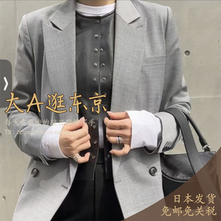 预约店主自留大A逛东京BACCA日本代购 圆领小羊皮马甲上衣 新款