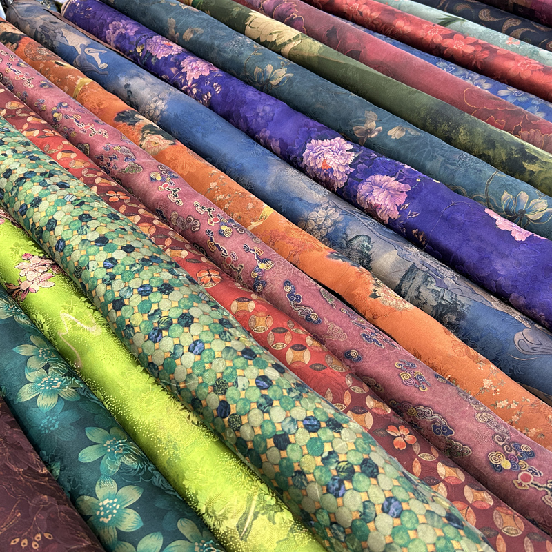 25姆米真丝花萝香云纱旗袍布料