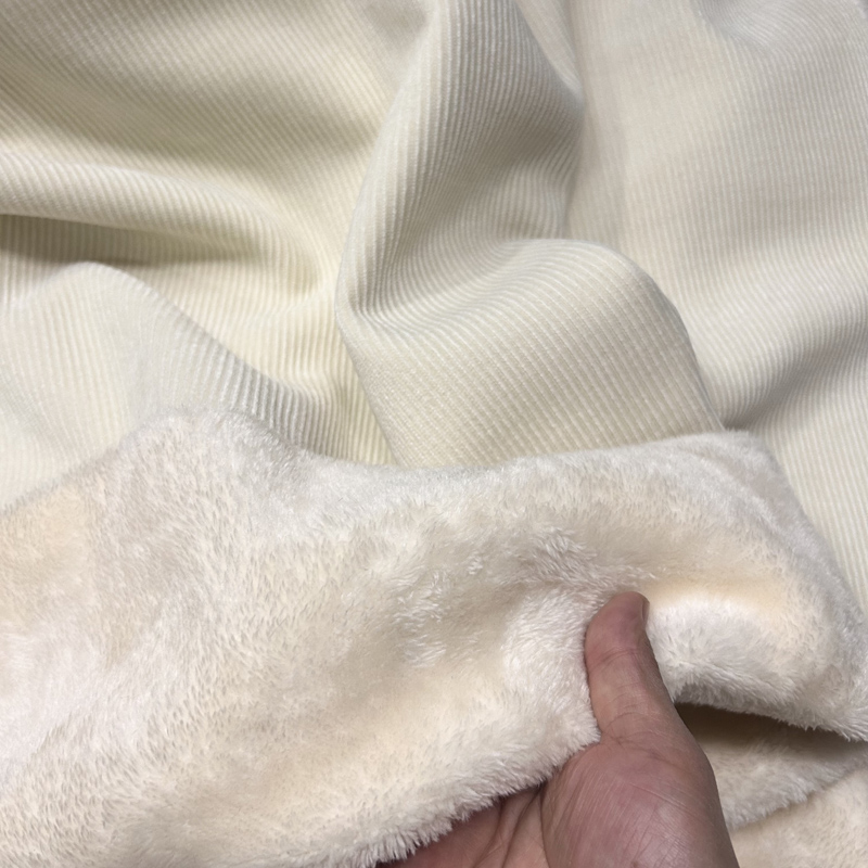 冬季加厚超柔银狐绒雪尼尔裤子面料 亲肤柔软保暖长绒布料