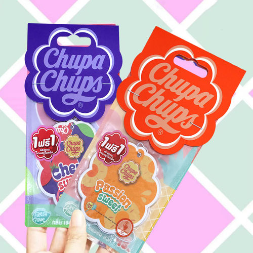 泰国Chupa Chups珍宝珠香薰精油片阳光樱桃百香果味汽车香薰挂件