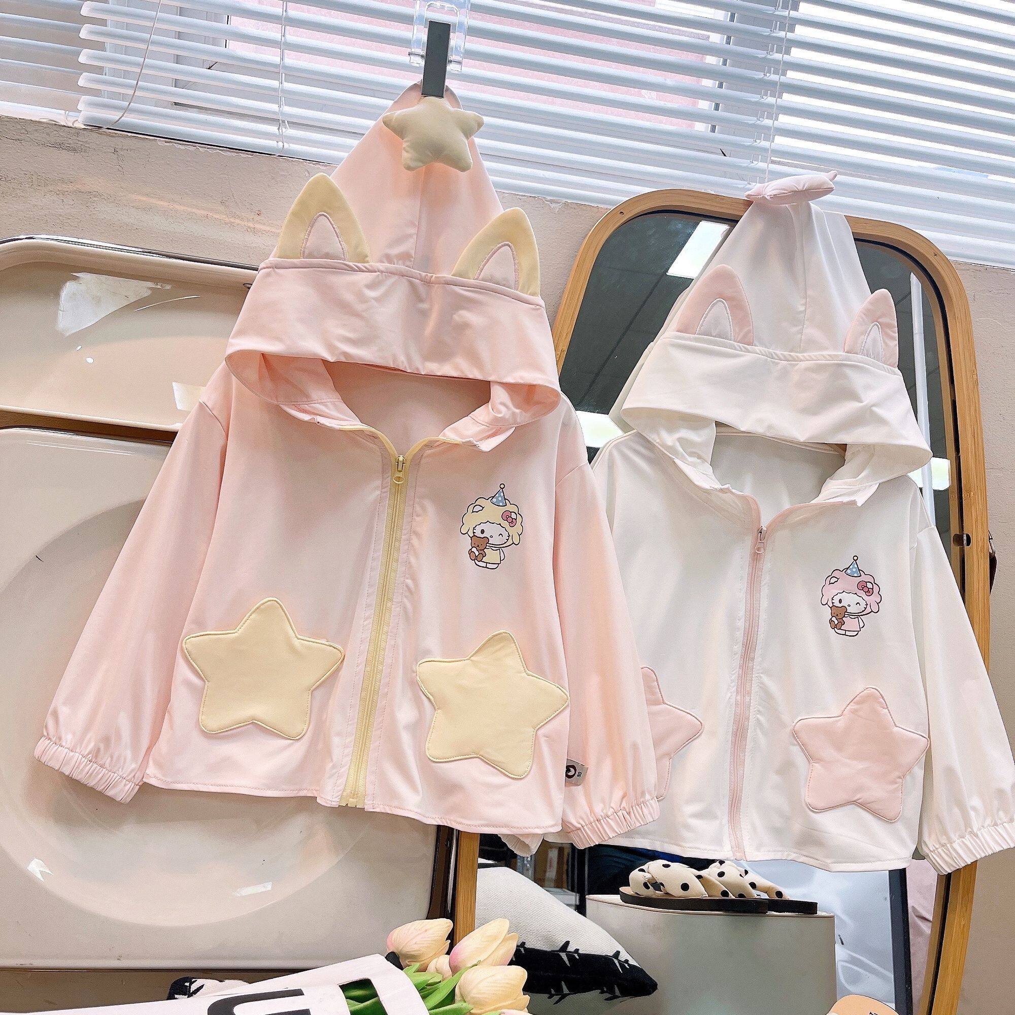 儿童防晒衣2026女童夏季新款星星人印花皮肤衣空调服连帽外出轻薄