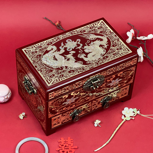 非遗平遥螺钿镶嵌首饰盒复古妆奁