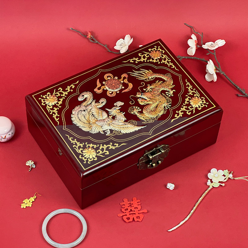 非遗推光漆器首饰盒拜帖盒彩礼盒图片