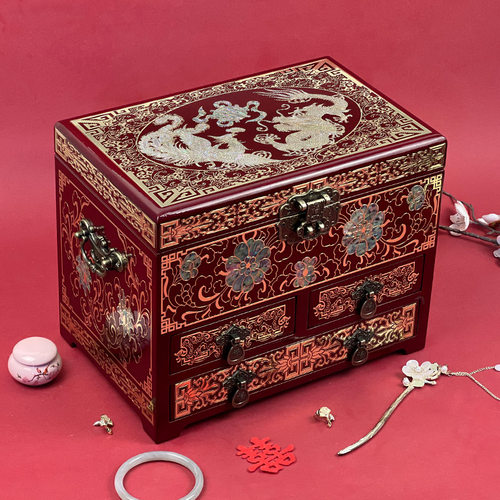 大容量珠宝盒非遗螺钿漆器首饰箱