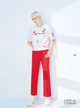 台湾女装 J景 春夏 新款 可议价 17235C 百搭显瘦休闲T恤  1180