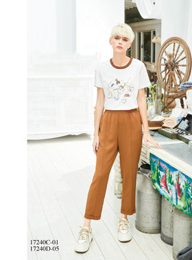 可议价 台湾女装 J景 春夏新款  17240D 百搭 显瘦 休闲裤子 1280