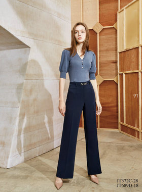 台湾 女装 J景 秋冬 新款 女装 *T372C 休闲 百搭 针织 上衣 2180