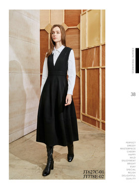 台湾 女装 J景 秋冬 新款 女装 *T778E 时尚修身显瘦连衣裙 4680