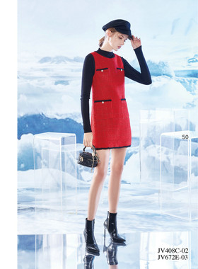 jeoujin 久景 秋冬 新款 女装 JV672E 时尚修身显瘦连衣裙 2980