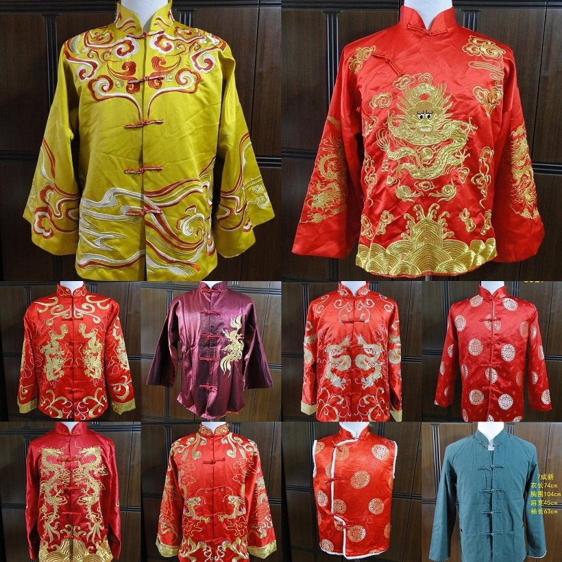 二手男秀禾服中式结婚礼服龙凤褂唐装秀和单件上衣影楼拍照8819