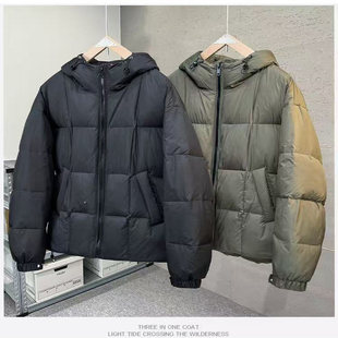 2025冬季男士宽松连帽羽绒保暖大码羽绒服2508