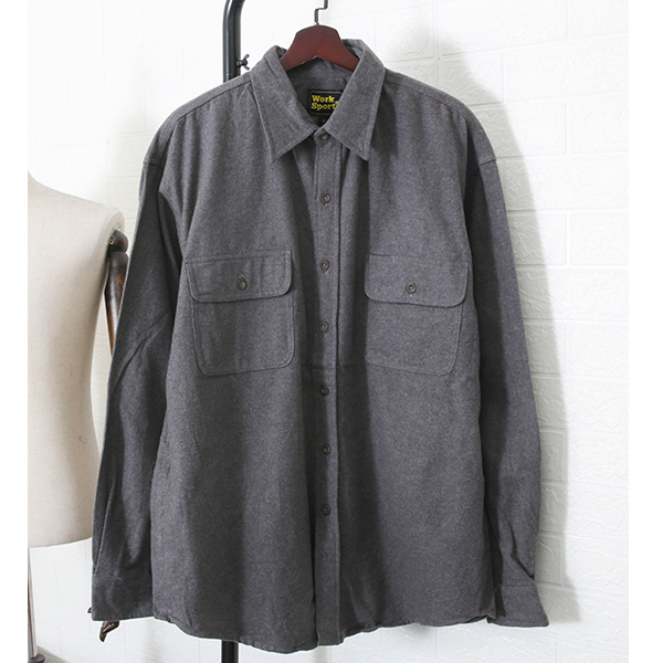 外贸新款春秋男士加肥加大码宽松休闲胖子纯色长袖衬衫11