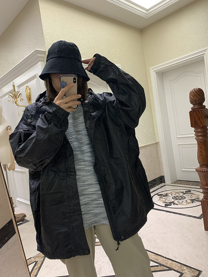 加大码oversize慵懒风防水外套