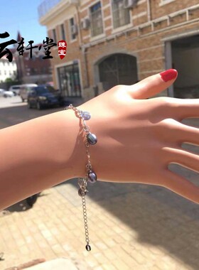 水滴吊坠纯银手串日韩风天然珍珠