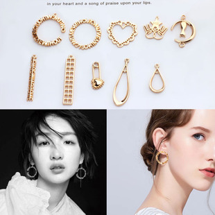DIY饰品配件周冬雨吴宣仪同款创造101同款圆圈字母耳环耳坠挂件