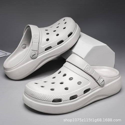 包头2024夏季新款ev洞洞鞋男外穿防滑拖鞋透气休闲踩屎感沙滩鞋